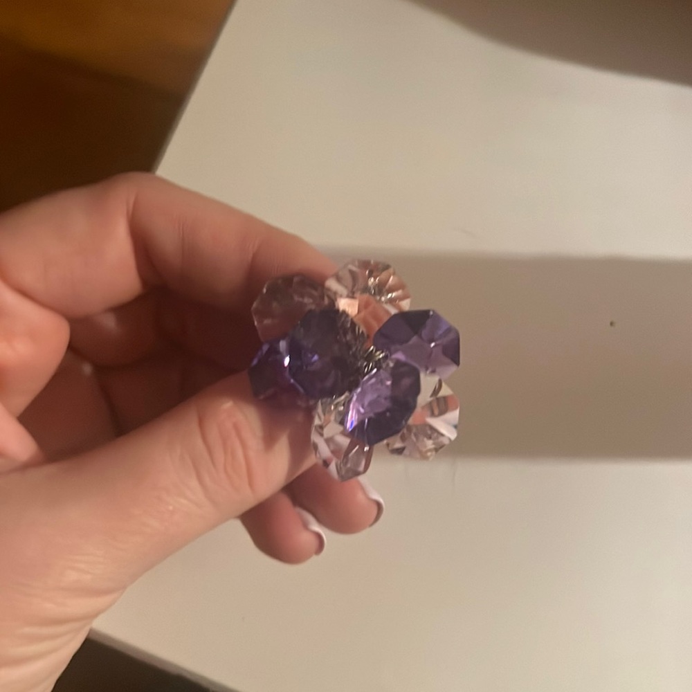 Swarovski contemporary purple shaded ring